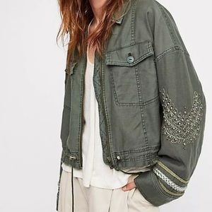 Free People Embellished Cropped Jacket